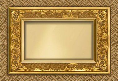 İzole edilmiş Altın Fotoğraf Çerçevesi Arkaplanı