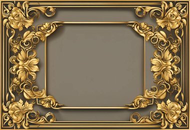 İzole edilmiş Altın Fotoğraf Çerçevesi Arkaplanı