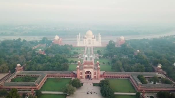 Aerial View Taj Mahal — Stock Video
