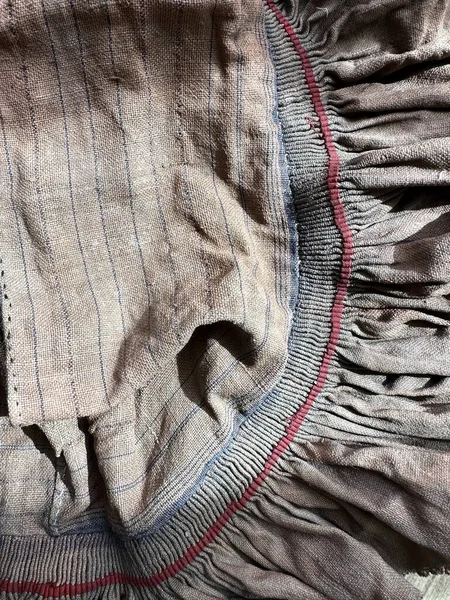 一堆布 复古麻布 古色古香苗织物 手工纺织品 手工纺麻织物 可持续 — 图库照片