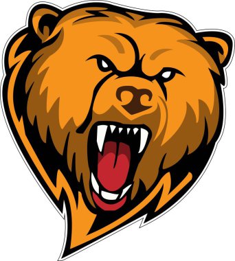 Kızgın ayı maskot logosunun vektör çizimi.