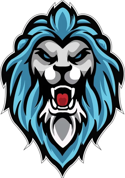 Leu Mascota Logo Design — Vector de stoc