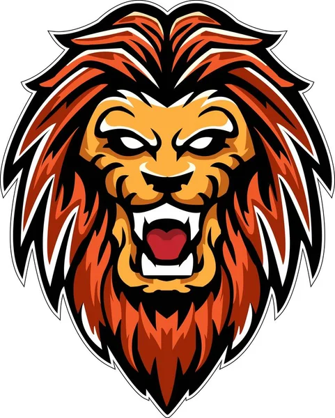 Illustration Vectorielle Logo Tête Lion — Image vectorielle
