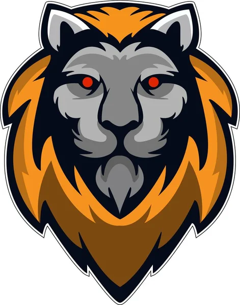 Head Angry Lion Head Mascot Logo — Stock Vector