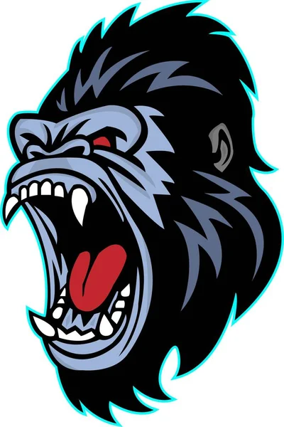Gorillakopf Maskottchen Logo — Stockvektor
