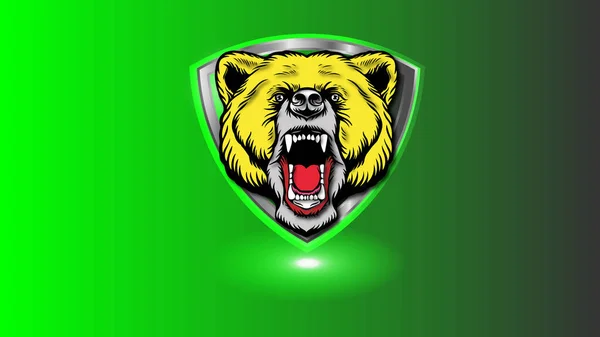 Desain Templat Logo Kepala Beruang - Stok Vektor