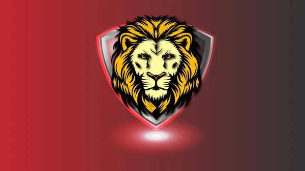 Lion Hoofd Logo Ontwerp — Stockvector