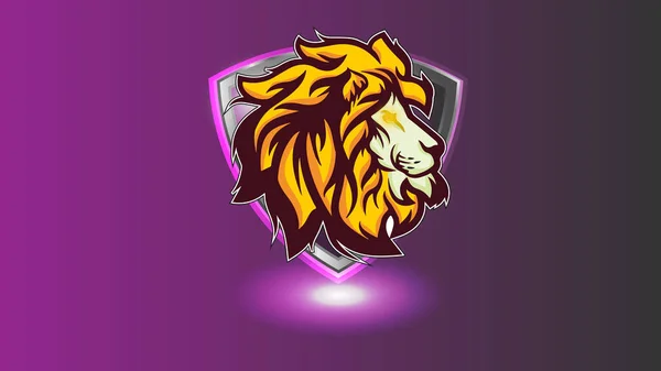 Leeuwenkop Logo Ontwerp Vector — Stockvector