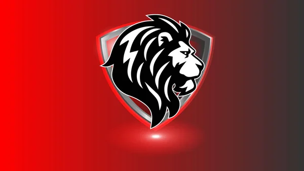 Lion Sport Mascotte Logo Design Vecteur — Image vectorielle