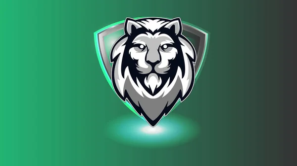 Lion Mascotte Logo Design Vecteur — Image vectorielle