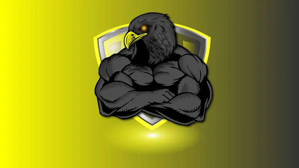 Logotipo Mascote Águia Com Design Crachá Pode Ser Usado Para — Vetor de Stock