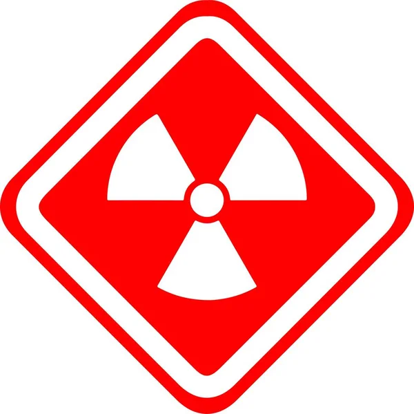Beyaz Arkaplanda Radyasyon Sembolü Işareti — Stok Vektör