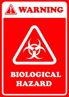 Tehlikeli biyolojik tehlike sembolü. 3d vektör illüstrasyonu.