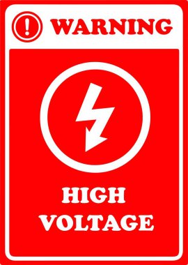 Yüksek voltajlı güç işareti. Yüksek voltajlı uyarı işareti. yüksek voltaj güç işareti