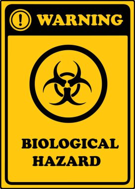 Beyaz arkaplanda biyolojik tehlike uyarısı