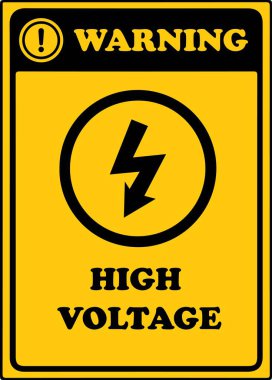 Yüksek voltaj sembollü yüksek voltaj işareti