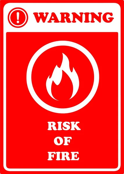 Brandgefahr Zeichen Auf Weißem Hintergrund Illustration — Stockvektor