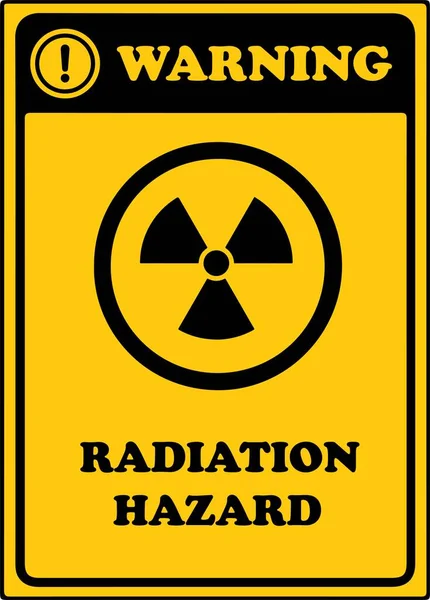 Warnschild Mit Strahlungssymbol — Stockvektor