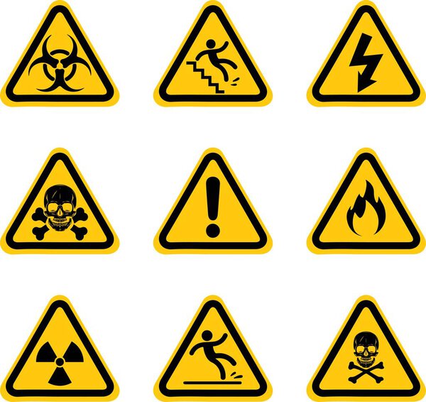 danger signs with warning signs, vector illustration