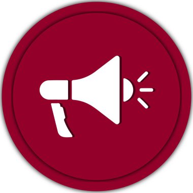 Çember halinde megafon. Basit simge vektör illüstrasyonu