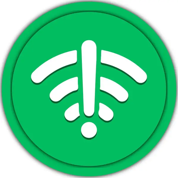 Icona Del Segno Wifi Sfondo Bianco Bottone Internet Illustrazione Vettoriale — Vettoriale Stock