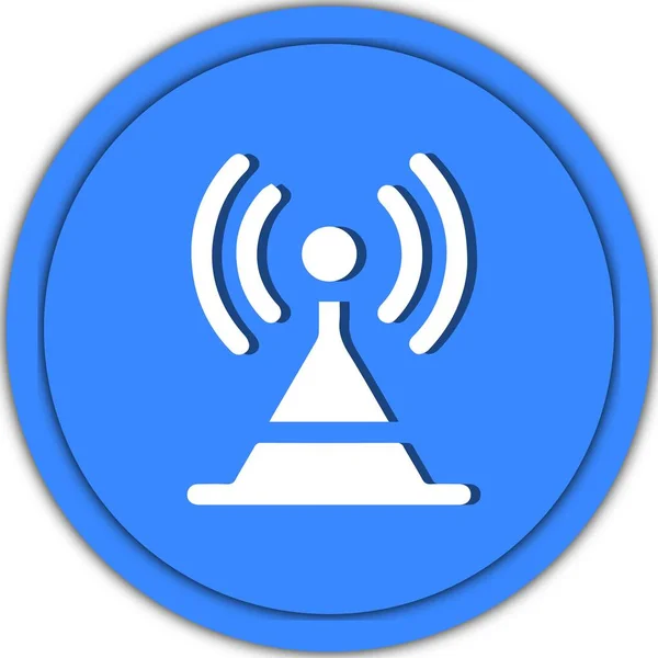 Antenna Icona Vettoriale Blu — Vettoriale Stock