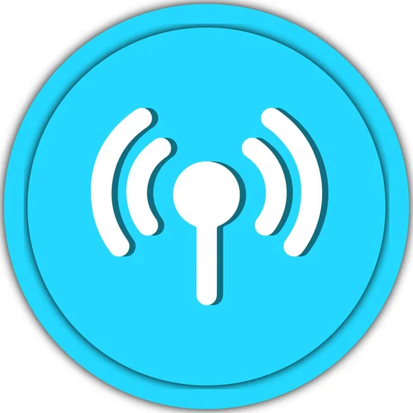 Icona Del Segnale Wireless Vettoriale Blu Isolato — Vettoriale Stock