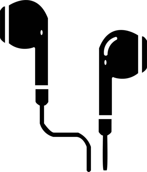 Écouteurs Musique Icône Audio Dans Style Solide — Image vectorielle