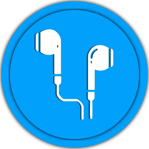 Kopfhörer Symbol Blaue Farbe — Stockvektor
