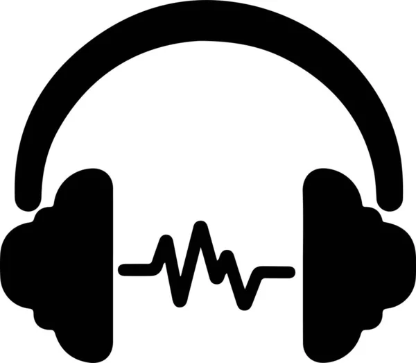 Kopfhörer Schallwellen Symbol — Stockvektor