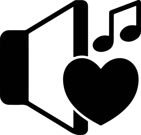 Икона Любви Музыке Очерченном Стиле — стоковый вектор
