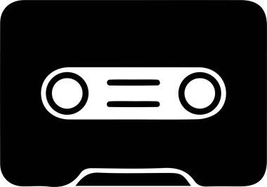 beyaz arkaplanda kaset simgesi