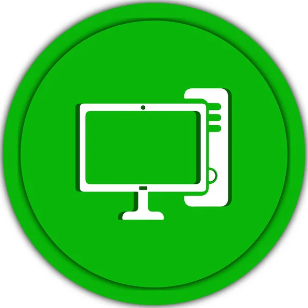 stock vector computer screen with a monitor icon digital green circle design vector illustration isolated on white background