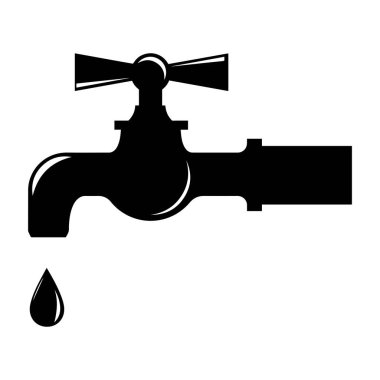Su musluğu simgesi. Web tasarımı için su musluğu vektörünün basit bir gösterimi