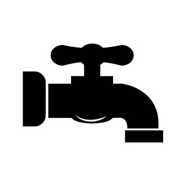 Musluk vektörü kabartması düz simge