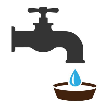 Musluk ve su bırakma vektörü