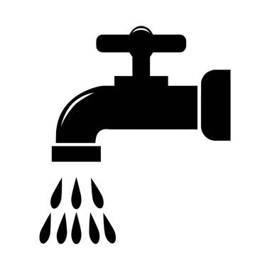 Su musluğu ikonu vektör illüstrasyonu
