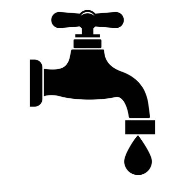 Musluk simgesi, vektör illüstrasyonu beyaz arkaplanda izole edildi
