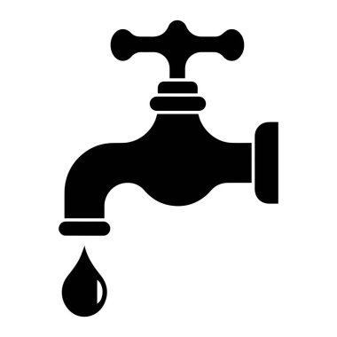 Su musluğu ikonu vektör illüstrasyonu