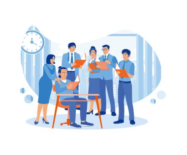 Kitapları olan bir grup mutlu öğrenci, birlikte ders çalışmaktan zevk alıyorlar. Sınavlar için hazırlık. Öğrenim sürecindeki öğrenciler. düz vektör modern illüstrasyon