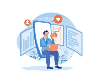 İşverenler istihdam bilgileri sağlarlar. Ortaklıklar para kazandırır. İş başvurusu konsepti. Düz vektör illüstrasyonu.