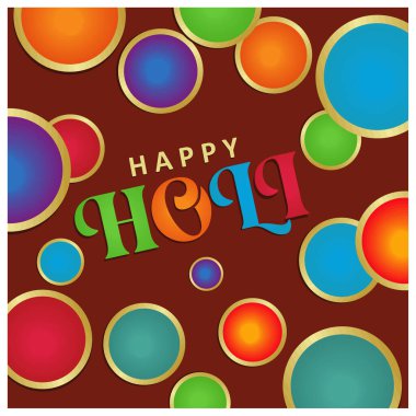 Hindistan 'da renkli bir festival. Bahara hoş geldin. Holi hai konsepti. Düz vektör illüstrasyonu.