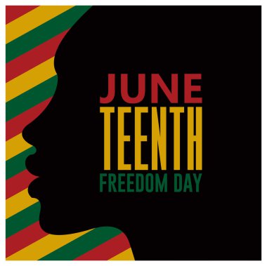 Siyah özgürlük ya da azat günü. Afro-Amerikan tarihi ve mirası. Haziran konsepti. Düz vektör illüstrasyonu.