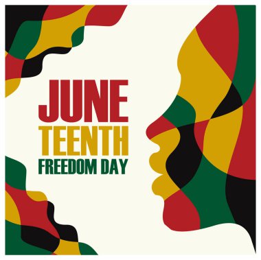 Pan-Afrikalı bir kadının silüeti. Afrika 'da siyahların bağımsızlığını kutluyoruz. Haziran konsepti. Düz vektör illüstrasyonu.