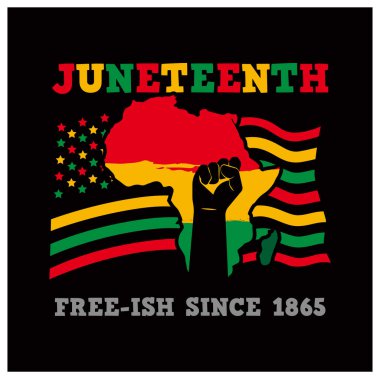 Juneteenth siyahların bağımsızlığını kutluyor. Her 19 Haziran 'da kutlanırdı. Haziran konsepti. Düz vektör illüstrasyonu.