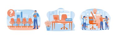 Company opens job vacancies. Search for new staff to fill vacant positions.Labor recruitment. Open vacancy concept. Set flat vector illustration.