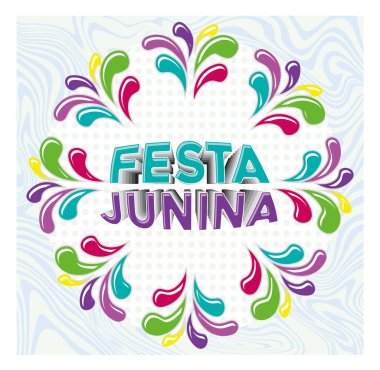 A vibrant and colorful Festa Junina celebration design. Cultural festival celebration in Brazil. Carnival party concept. Flat vector illustration.