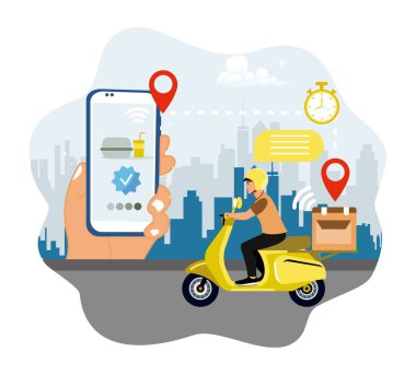 Kuryeler siparişin teslimat adresini akıllı telefon kullanarak takip ediyorlar. Kuryeler yemek siparişi vermek için motosiklet ya da scooter kullanır..