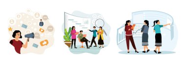Müşterileri artırmak için tanıtım stratejisi. İş ekipleri pazarlama verilerini tartışıyor ve analiz ediyor. Ofis personeli grafikleri ve istatistiksel verileri analiz etmek için dijital tabletler kullanıyor.