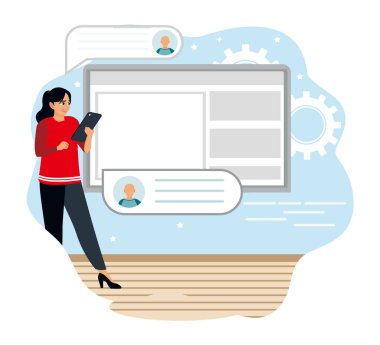 Veri erişimi ve kullanıcı deneyimi soyut kavramı. Etkileşimli aygıtlara sahip kişileştirme, kullanıcı deneyimi, yüz ifadeleri.